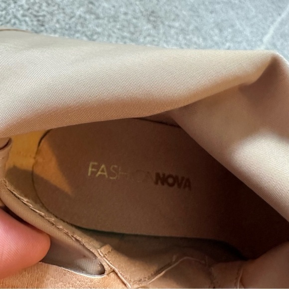 Fashion Nova Nude Stretch Calf High Heel Boots - Picture 2 of 7